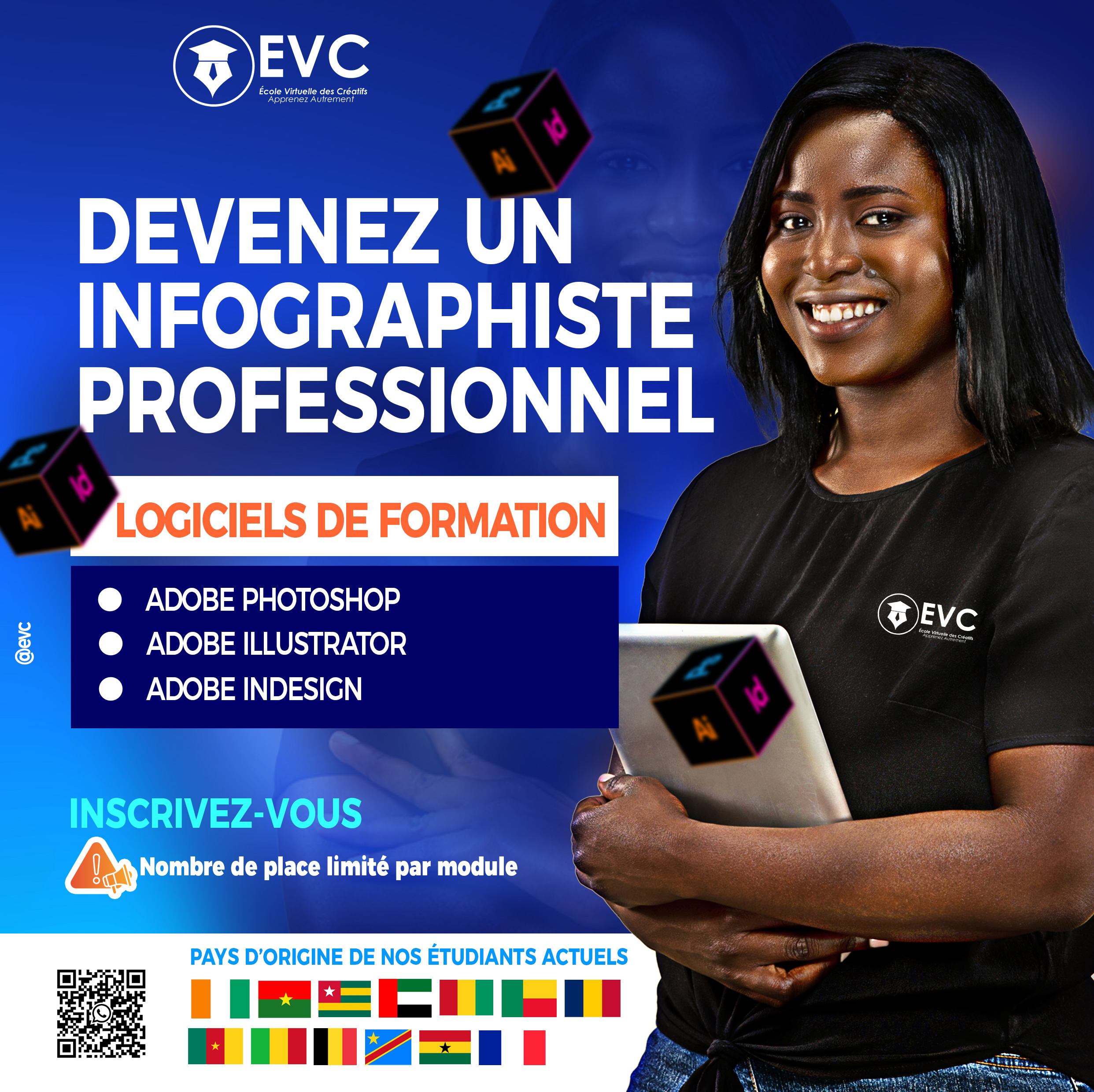 Apprenez le métier du Design graphique ou l'infographie à l'Ecole Virtuelle des Créatifs à Abidjan