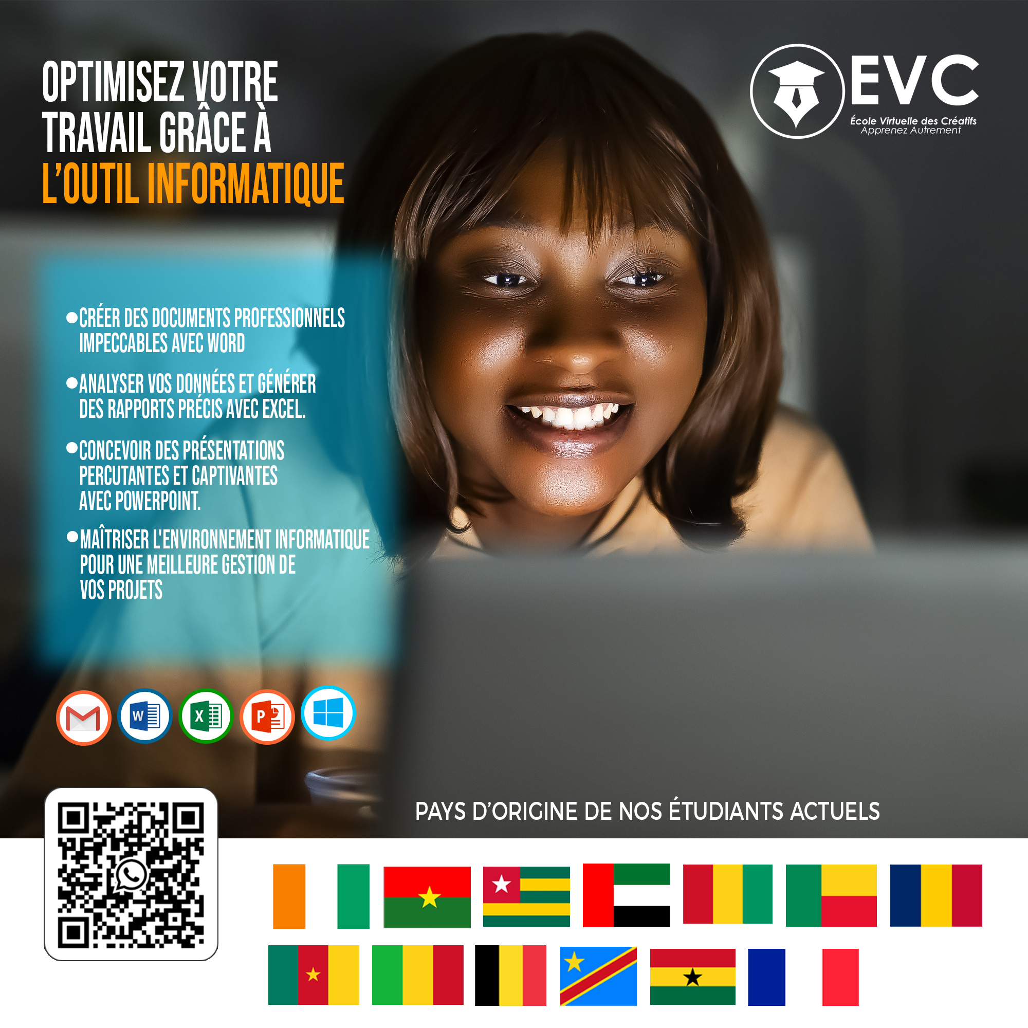 Apprenez l'informatique de gestion à l'Ecole Virtuelle des Créatifs à Abidjan